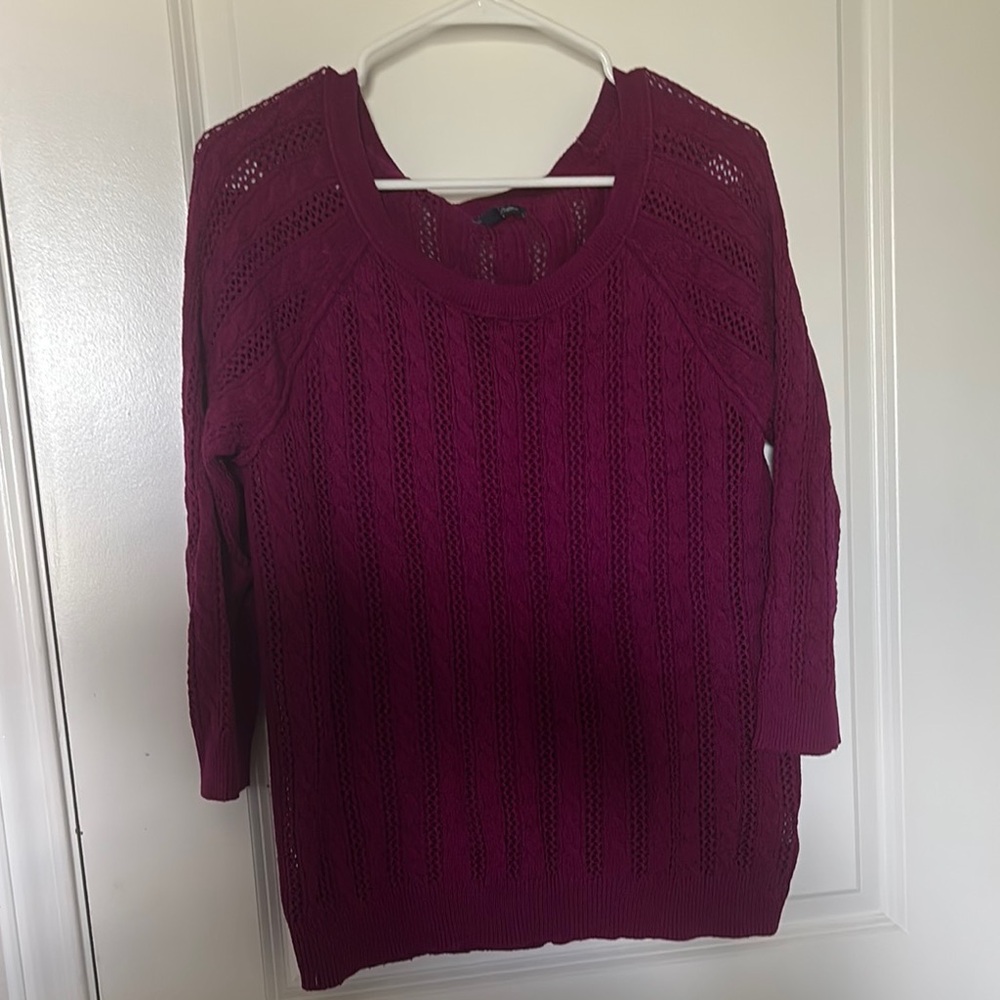 American Eagle Outfitters Purple Crew Neck Sweater Lightweight Knit